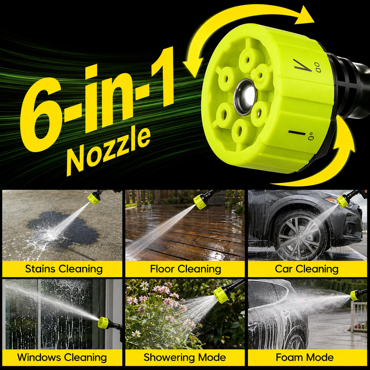 21V Cordless Power Washer + FREE Leaf Blower – 6-in-1 Clean & Dry Kit