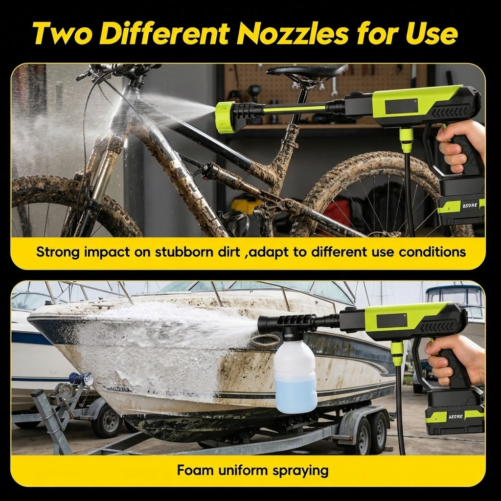 21V Cordless Power Washer + FREE Leaf Blower – 6-in-1 Clean & Dry Kit