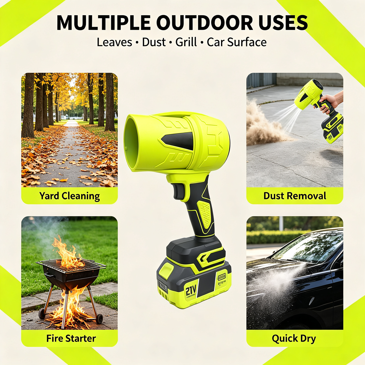 21V Turbo Cordless Leaf Blower – 150 MPH / 600 CFM, 4.0Ah Handheld Blower