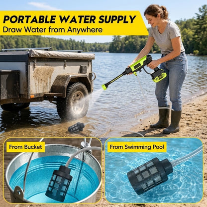 21V Cordless Power Washer + FREE Leaf Blower – 6-in-1 Clean & Dry Kit